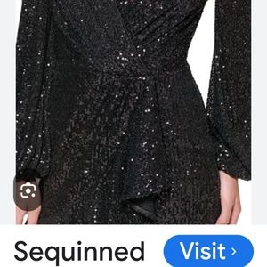 New Eliza J faux wrap sequined dress 16